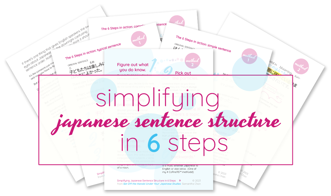 A sneak peek at the pages in Simplifying Japanese Sentence Structure in 6 Steps