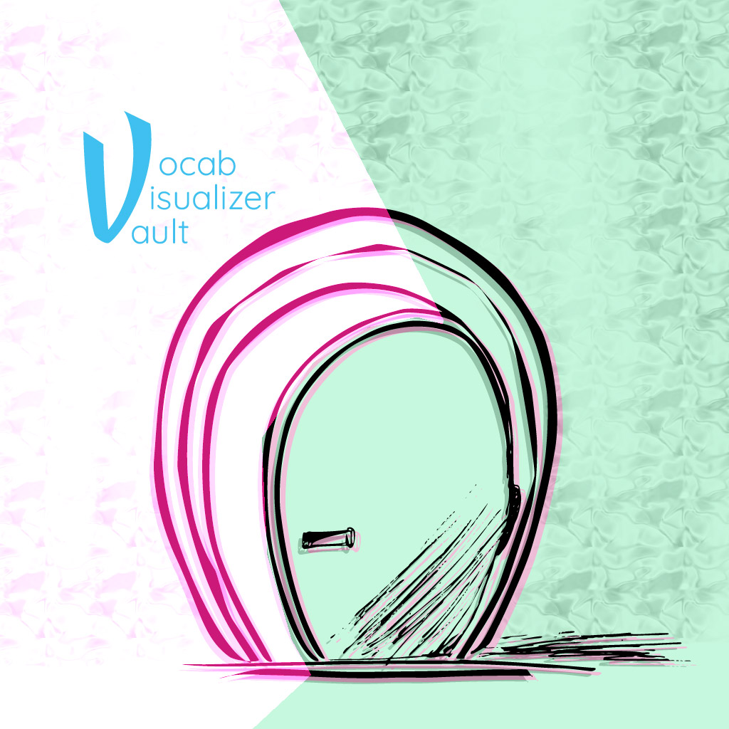Vocab Visualizer Vault with light spilling out of the vault door.
